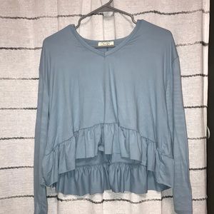 Light Blue Cropped Long Sleeve